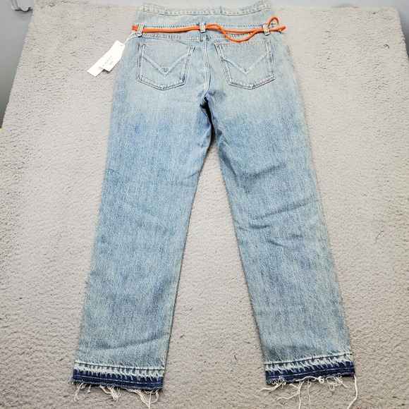 Hudson Jessie Relaxed Recoil Boyfriend Jeans Women 26 Blue Distressed Button Fly - Picture 2 of 10